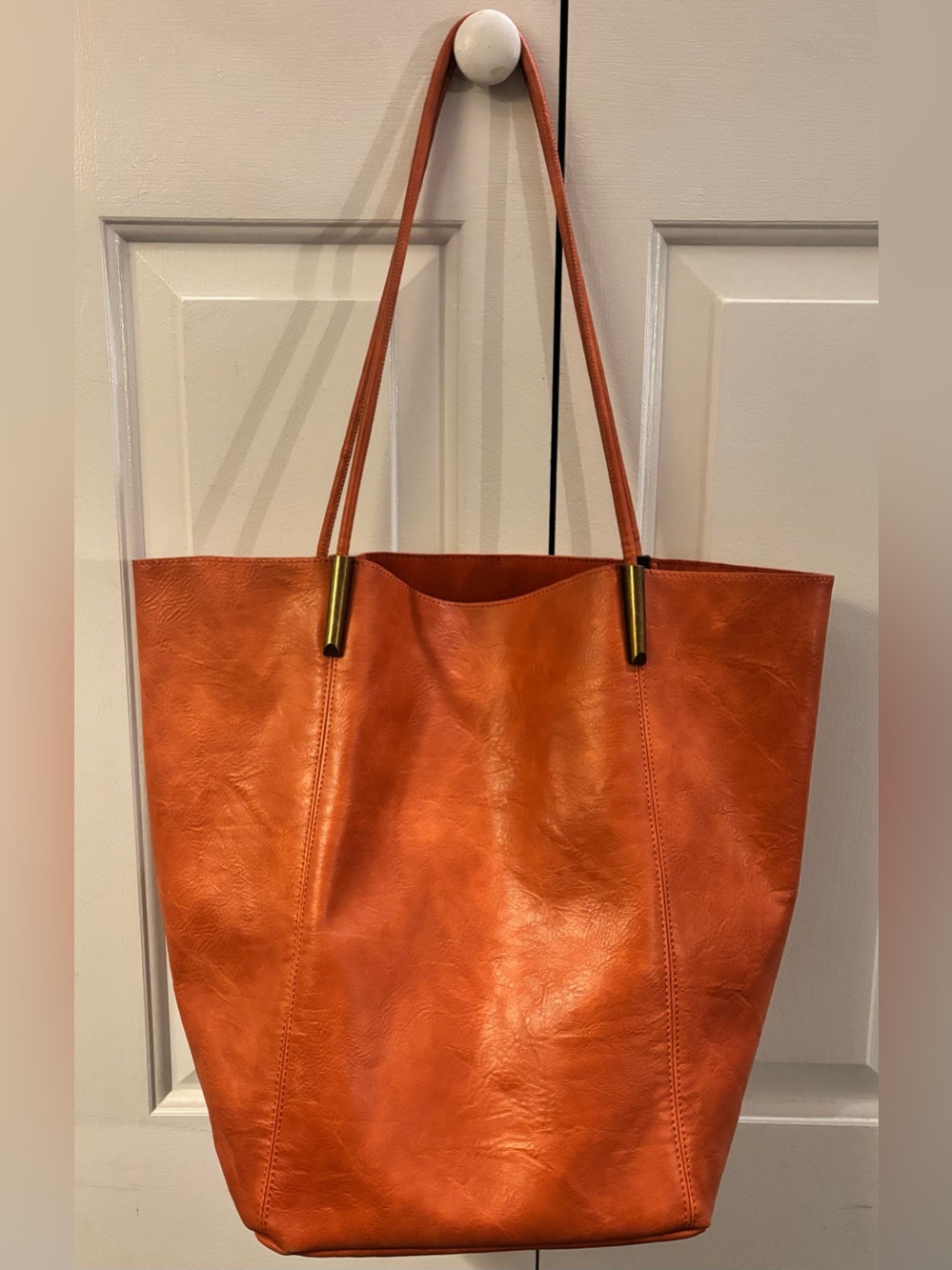 Anthropologie Large Tote Bag - Brown/Orange, Spacious Everyday Carryall